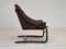 Fauteuil en Cuir Marron par Ake Fribytter pour Nelo Sweden, 1970s 19