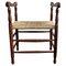 Mid-Century Italian Carved Wood and Cord Woven Rope Stool, 1960s, Image 1