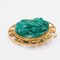 Spilla vintage in oro giallo 18 carati con cammeo in malachite, anni '60, Immagine 4