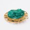 Vintage 18K Yellow Gold Brooch with Malachite Cameo, 1960s 4