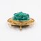 Vintage 18K Yellow Gold Brooch with Malachite Cameo, 1960s 6