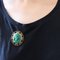 Vintage 18K Yellow Gold Brooch with Malachite Cameo, 1960s 12