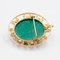 Vintage 18K Yellow Gold Brooch with Malachite Cameo, 1960s 8