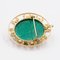 Vintage 18K Yellow Gold Brooch with Malachite Cameo, 1960s, Image 8