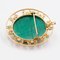 Vintage 18K Yellow Gold Brooch with Malachite Cameo, 1960s 7