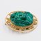 Vintage 18K Yellow Gold Brooch with Malachite Cameo, 1960s, Image 3