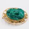 Vintage 18K Yellow Gold Brooch with Malachite Cameo, 1960s, Image 2