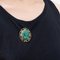 Vintage 18K Yellow Gold Brooch with Malachite Cameo, 1960s 13