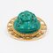 Vintage 18K Yellow Gold Brooch with Malachite Cameo, 1960s 5