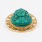 Vintage 18K Yellow Gold Brooch with Malachite Cameo, 1960s, Image 5