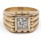 Vintage 18k Yellow Gold 1Ct Cut Diamond Mens Ring, 1950s, Image 1