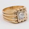 Vintage 18k Yellow Gold 1Ct Cut Diamond Mens Ring, 1950s 3