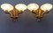 French Art Deco Copper and Opalescent Glass Sconces by Ezan, 1930s, Set of 2 4