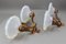 French Art Deco Copper and Opalescent Glass Sconces by Ezan, 1930s, Set of 2 11