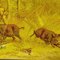 German Artist, Humoristic Scene Featuring Wild Boars and a Painter, Oil Print, Framed 7