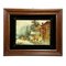 Antique Oil Print with Bear Hunt Scene After Heinrich Buerkel, 19th Century 2