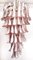 Großer italienischer Spiral Kronleuchter aus Muranoglas mit 83 rosa Glasblättern, 1990er 5