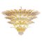 Palmette Ceiling Light with 163 Amber and Trasparent Glasses, 1980s, Image 1