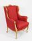 Antique Louis XV Revival Bergere-Shaped Giltwood Armchair, 19th Century 19