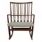 Ml-33 Rocking Chair in Smoked Oak by Hans Wegner, 1960s, Image 1