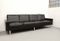 German Four-Seater Sofa in Black Leather, 1960s 3