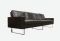 German Four-Seater Sofa in Black Leather, 1960s 2