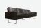 German Four-Seater Sofa in Black Leather, 1960s, Immagine 2