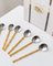 Bauhaus Spoons in Silver and Gilding from Gucci, 1970s, Set of 6 3