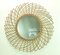 Large French Round Wicker Wall Mounted Mirror, 1960s, Image 1