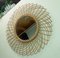 Large French Round Wicker Wall Mounted Mirror, 1960s, Image 3