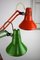 Lámparas de mesa Achitect ajustables en naranja y verde de Tep, años 70. Juego de 2, Imagen 5