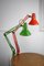 Adjustable Achitect Table Lamps in Orange and Green by Tep, 1970s, Set of 2 1