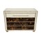 Chest of Drawers in White Murano Glass and Cow Leather, 1980s 1