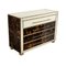 Chest of Drawers in White Murano Glass and Cow Leather, 1980s 2