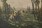 Damas clásicas en un paisaje, años 50, óleo sobre lienzo, enmarcado, Imagen 3