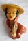 Busto de mujer vintage de cerámica esmaltada de color de Studio MG, años 60, Imagen 1