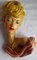 Busto de mujer vintage de cerámica esmaltada de color de Studio MG, años 60, Imagen 1