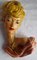 Vintage Womens Bust in Colored Glazed Ceramic by Studio MG, 1960s 1