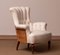 19th Century Victorian White Cotton Deconstructed Tufted Scroll-Back Chair, 1920s 8