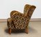 Art Deco Two Tone Velvet Armchair with Elm Armrests, 1940s 7