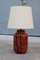 Italian Ceramic Table Lamp in Red by Zaccagini Design, 1960 1