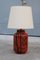 Italian Ceramic Table Lamp in Red by Zaccagini Design, 1960, Image 1