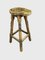 Industrial Rustic Pine Stool with Iron Decoration, 1970s 1