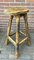 Industrial Rustic Pine Stool with Iron Decoration, 1970s 12