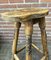 Industrial Rustic Pine Stool with Iron Decoration, 1970s 11