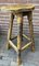 Industrial Rustic Pine Stool with Iron Decoration, 1970s 15