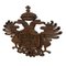 Antique Walnut Wood Shield Sculpture of Imperial Eagles, 1800s, Image 3