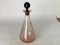 Vintage Pink Glass Bottle with Black Cap, France, 1940 9