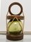 Französische Mid-Century Tischlampe aus Messing, Holzglas & Kordel, 1960er 2