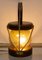 Französische Mid-Century Tischlampe aus Messing, Holzglas & Kordel, 1960er 7